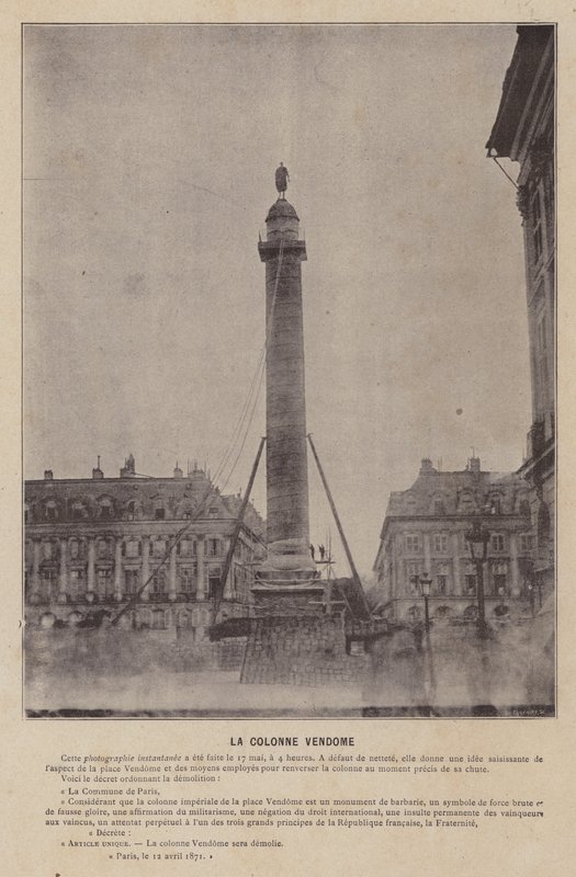 Paris Komünü, La Colonne Vendome (s/b fotoğraf) by French Photographer