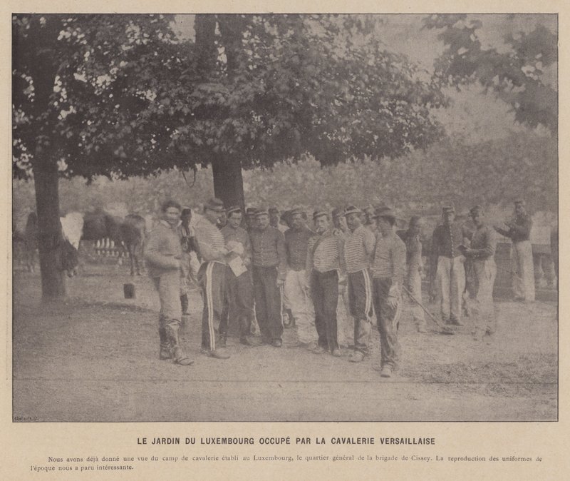 Paris Komünü, Versay Süvarileri Tarafından İşgal Edilen Jardin Du Luxembourg (s/b fotoğraf) by French Photographer