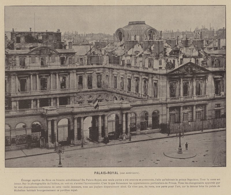 Paris Komünü, Palais-Royal, dış görünüm (s/b fotoğraf) by French Photographer