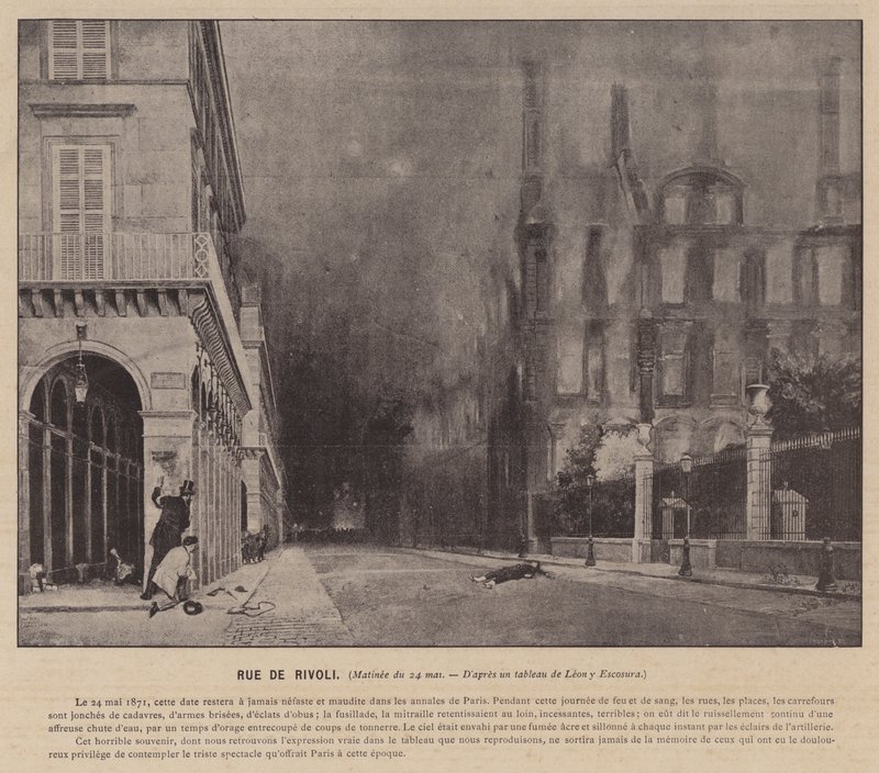 Paris Komünü, Rue De Rivoli, 24 Mayıs Matinesi (s/b fotoğraf) by French Photographer