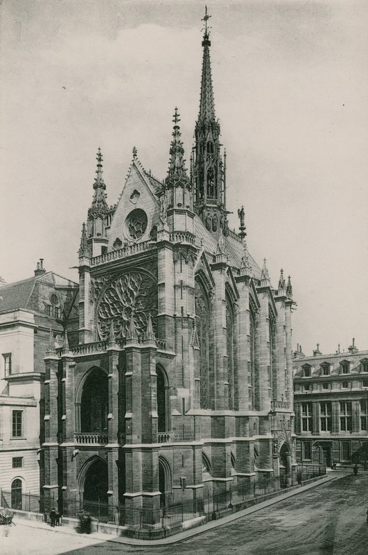 La Sainte-Chapelle, Aziz Şapeli (fotogravür) by French Photographer