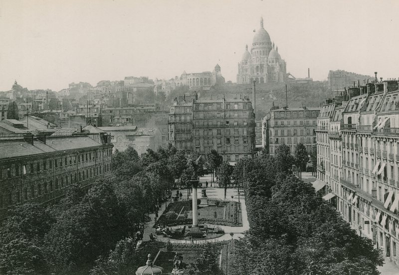 Le Square dAnvers et le Sacre-Coeur, Antwerps Meydanı ve Sacre-Coeur (fotogravür) by French Photographer