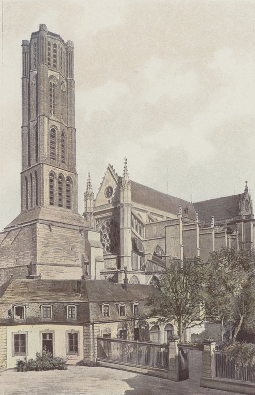 Limoges, Cathedrale St-Etienne, Çan kulesi ve Cephe S O (Eveche