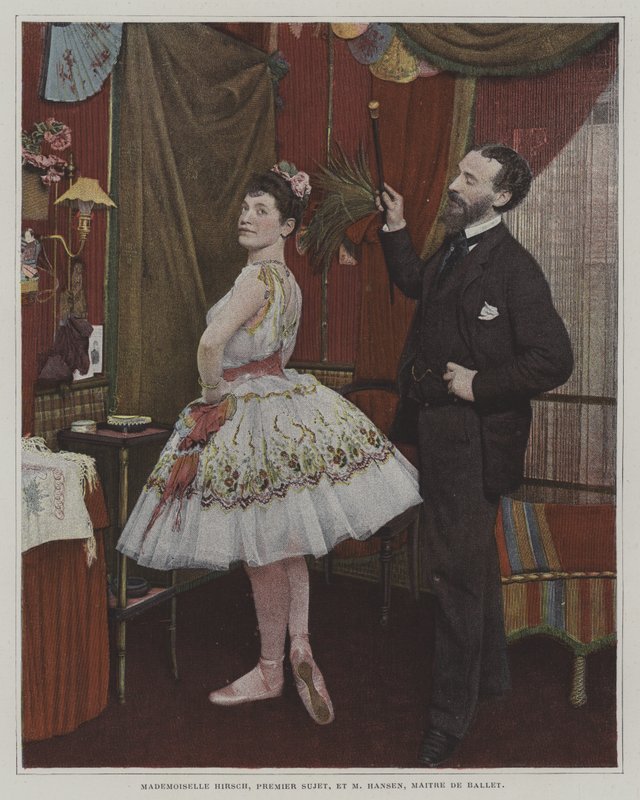 Matmazel Hirsch, balet ve Joseph Hansen, Belçikalı bale ustası (renkli fotoğraf) by French Photographer