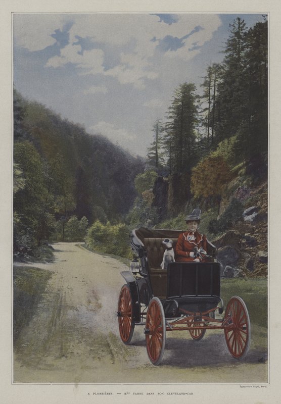 Matmazel Yahne, Cleveland arabasında Plombieres-les-Bains, Fransa (renkli fotoğraf) by French Photographer