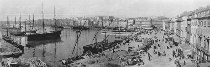 Marsilya - Eski Liman ve Quai de la Fraternite (s/b fotoğraf) by French Photographer