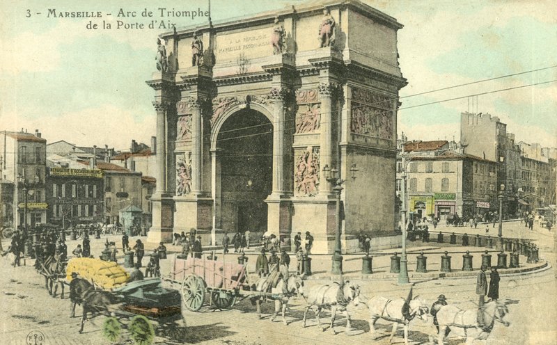 Marsilya, Arc De Triomphe De La Porte DAix by French Photographer