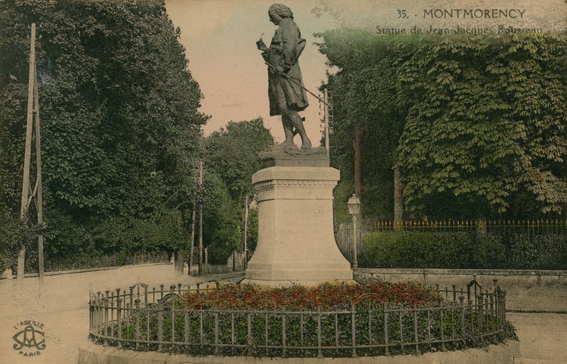 Montmorency - Jean-Jacques Rousseau'nun heykeli. 1913 yılında gönderilen kartpostal. by French Photographer