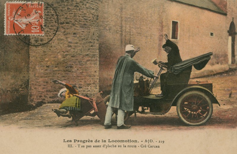 Motor kazası. 1913 yılında gönderilen kartpostal. by French Photographer