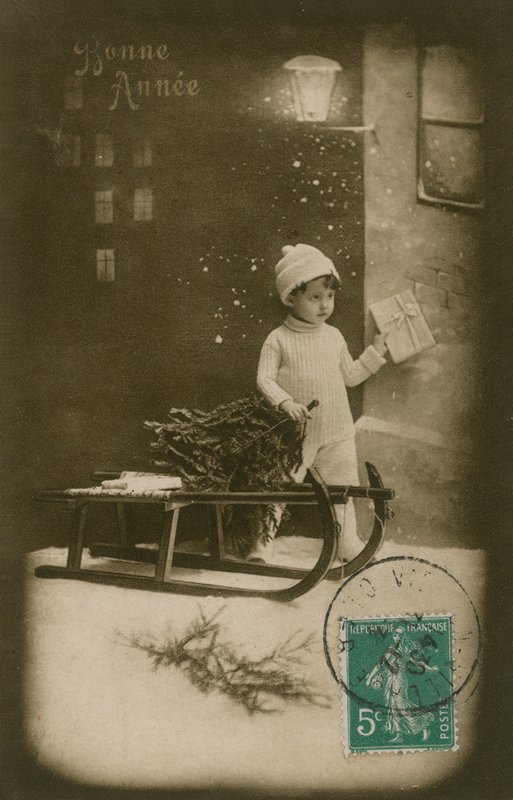 1913 yılında gönderilen yeni yıl tebrik kartı by French Photographer