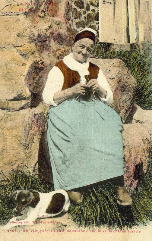 Yaşlı kadın örgü (renkli fotoğraf) by French Photographer