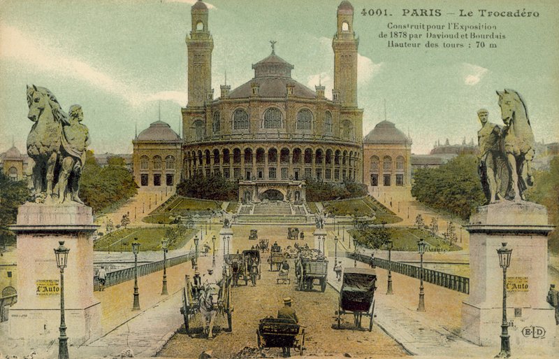 Palais du Trocadero, Paris, 20. yüzyılın başları (kartpostal) by French Photographer