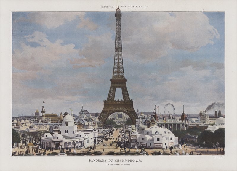 Exposition Universelle 1900, Paris sırasında Champ de Mars Panoraması (renkli fotoğraf) by French Photographer