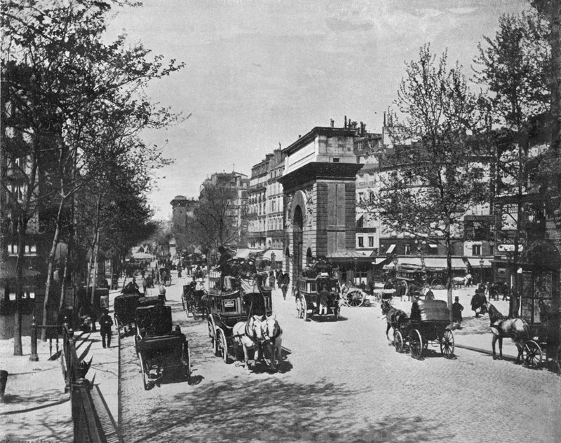 Paris - Porte Saint-Martin (s/b fotoğraf) by French Photographer