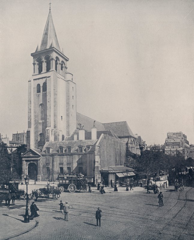 Paris: St Germain-des-Pres Kilisesi (s/b fotoğraf) by French Photographer