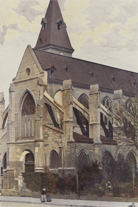 Paris, Saint-Medard Kilisesi, Porche O ve yan görünüm by French Photographer