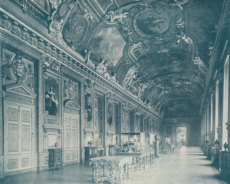 Paris: Apollo Galerisi, Louvre Müzesi, Kuzeye Bakış (s/b fotoğraf) by French Photographer