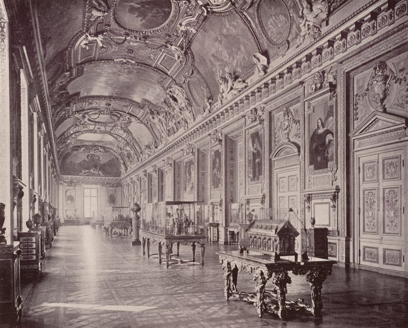 Paris: Apollo Galerisi, Louvre Müzesi, Güneye Bakış (s/b fotoğraf) by French Photographer