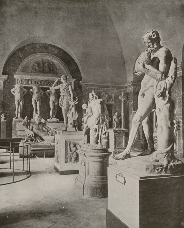 Paris: Nehir Tanrısı Tiber Galerisi, Louvre Müzesi (s/b fotoğraf) by French Photographer