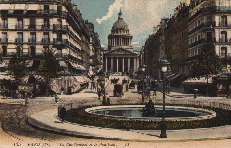 Paris, La Rue Soufflot, Le Pantheon by French Photographer