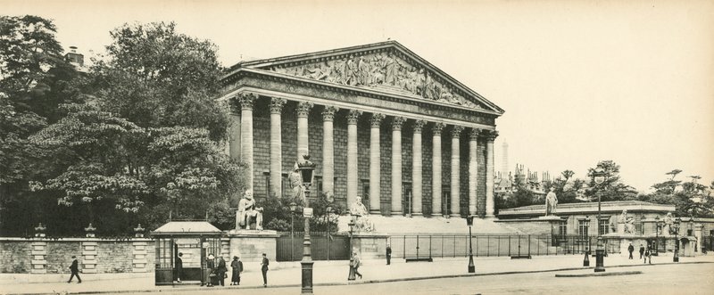 Paris, Le Palais-Bourbon, Chambre des Deputes, Bourbon-Palace, Temsilciler Meclisi by French Photographer