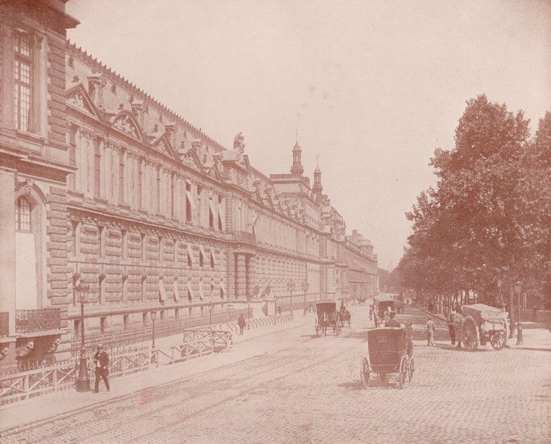 Paris: Louvre Sarayı ve Tuileries, Güney Yakası (s/b fotoğraf) by French Photographer