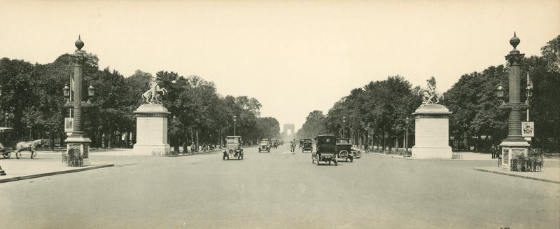 Paris, Avenue des Champs-Elysees Perspektifi, Les Chevaux de Marly, Champs Elysees Bulvarı, Marly Horses by French Photographer
