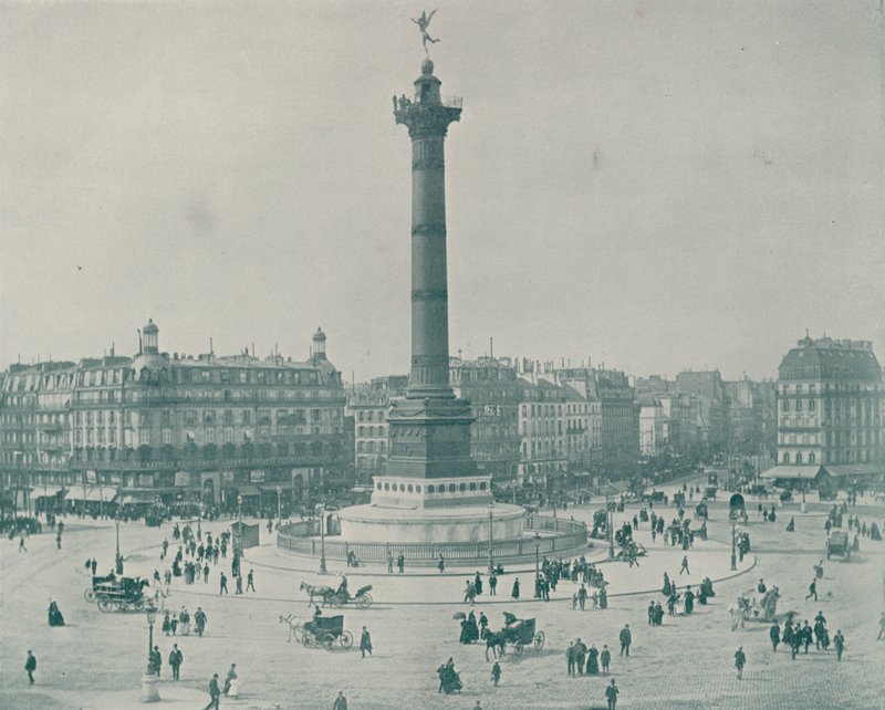 Paris: Place de la Bastille (s/b fotoğraf) by French Photographer