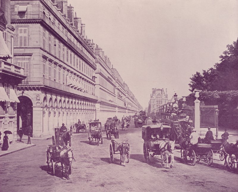 Paris: Rue de Rivoli, Doğuya bakıyor, Place de la Concorde