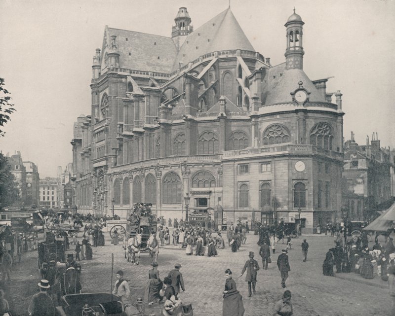 Paris: St Eustache Kilisesi (s/b fotoğraf) by French Photographer