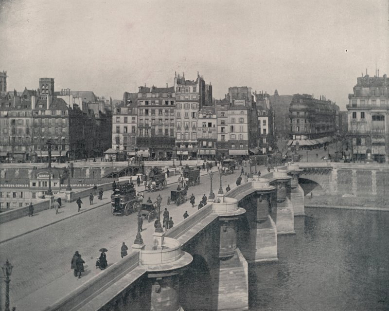 Paris: Pont Neuf veya Yeni Köprü (s/b fotoğraf) by French Photographer