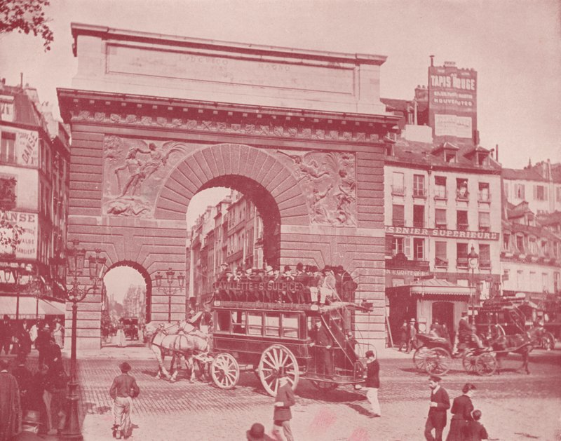 Paris: Porte St Martin (s/b fotoğraf) by French Photographer