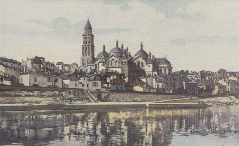 Perigueux, Cathedrale Saint-Front, Adanın g kıyısından alınan görünüm by French Photographer