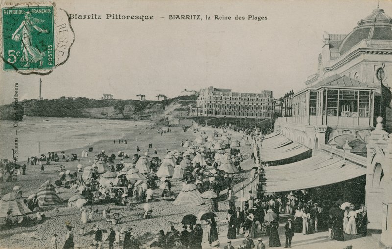 Pitoresk Biarritz - Biarritz, Plajların Kraliçesi. 1913 yılında gönderilen kartpostal. by French Photographer