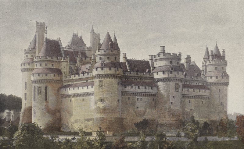 Pierrefonds, Chateau (Villers-Cotterets yolundan alınan görünüm) by French Photographer