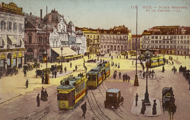 Place Massena ve Casino, Nice (renkli fotoğraf) by French Photographer