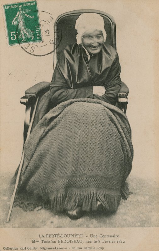 Bir Asırlık Kartpostalı, Madam Therese Bedoiseau, La Ferte-Loupiere, 1913 by French Photographer