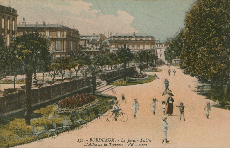Bordeaux, Fransa'da halka açık bahçe. 1913 yılında gönderilen kartpostal. by French Photographer