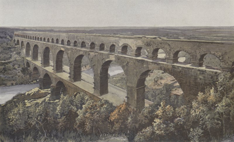 Remoulins, Roma su kemeri köprüsü, Gardon