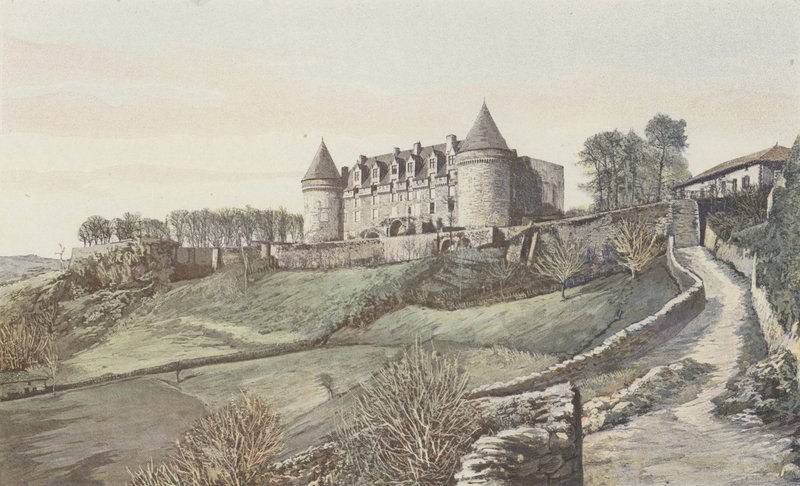 Rochechouart, Chateau, Genel görünüm, güneye çekilmiş by French Photographer