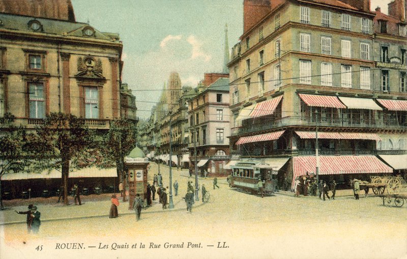 Rouen, Fransa, The Quays, Rue Grand Pont by French Photographer