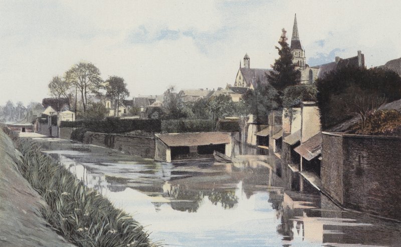 Saint-Calais, Anille kıyısındaki evleri yıkayın by French Photographer