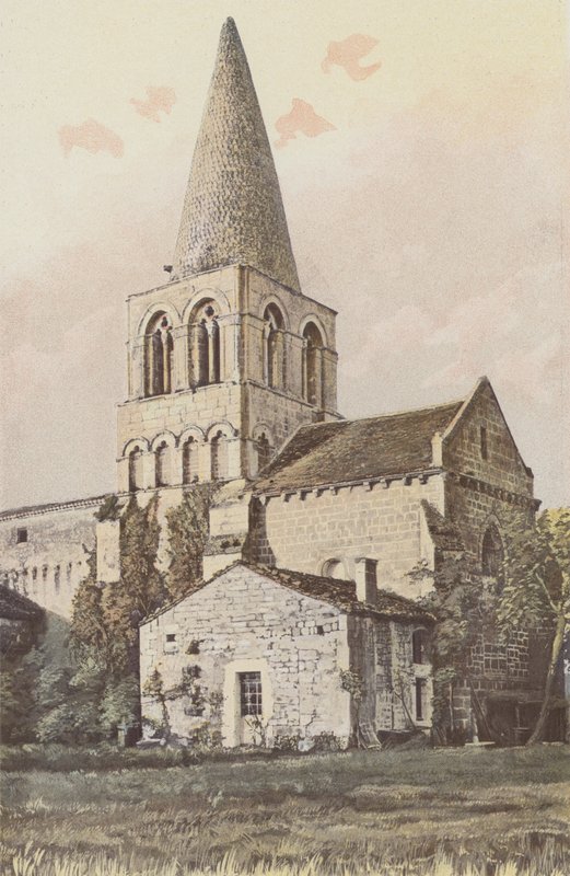 Saint-Estephe, Kilise, Çan kulesi ve Apsis by French Photographer