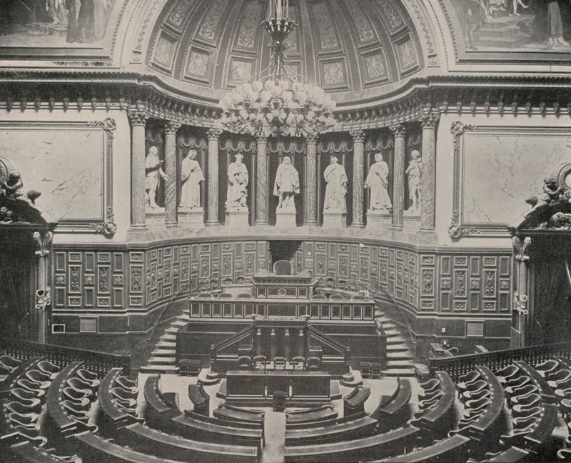 Senato Odası, Lüksemburg Sarayı (s/b fotoğraf) by French Photographer