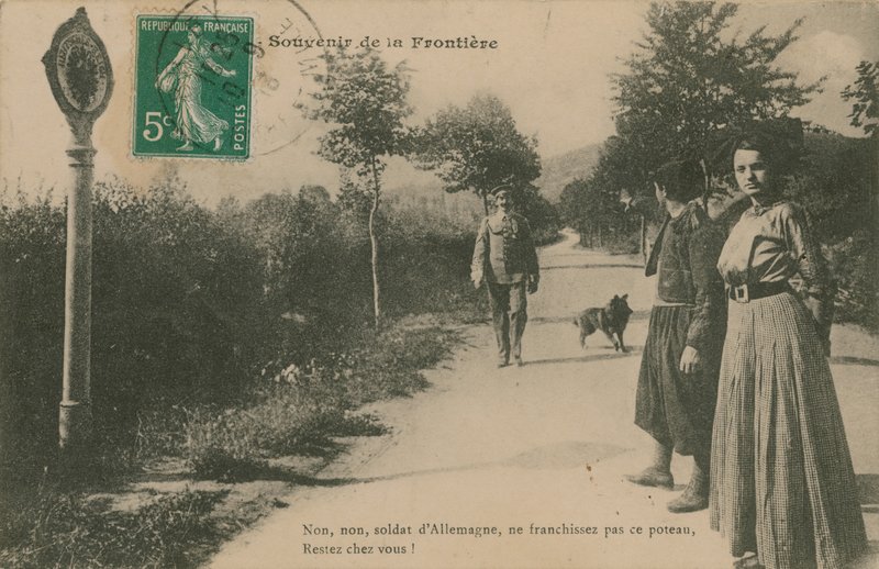 Fransız-Alman sınırının hatırası. 1913 yılında gönderilen kartpostal. by French Photographer