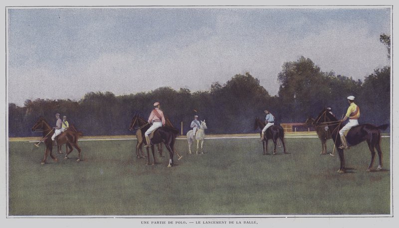 Bir polo oyununun başlangıcı (renkli fotoğraf) by French Photographer