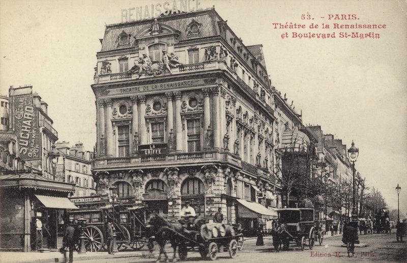 Theater de la Renaissance ve Boulevard St Martin, Paris by French Photographer