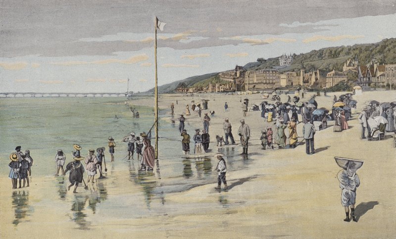 Trouville, Gelgit sırasındaki plaj by French Photographer