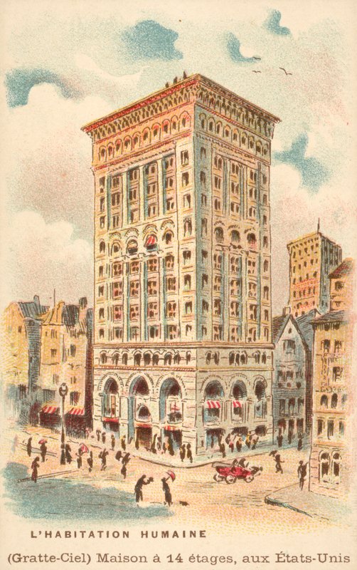 14 katlı gökdelen, ABD (chromolitho) by French School
