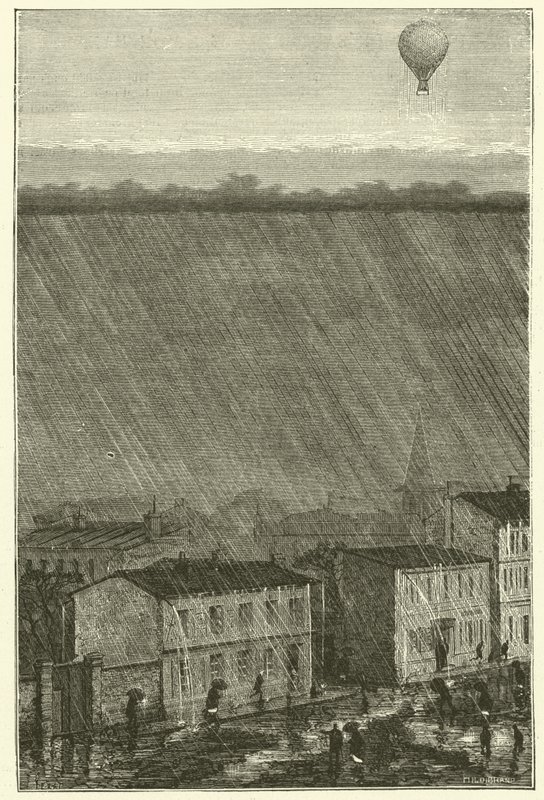 Yağmurun üzerinde bir Balon (gravür) by French School